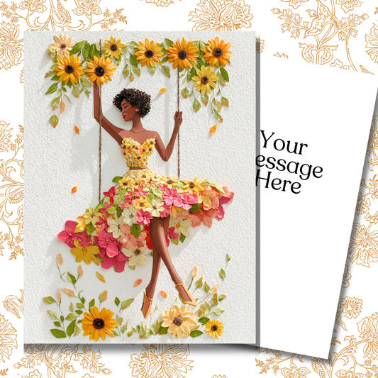 Floating on Grace Paper Doll Greeting Note Card