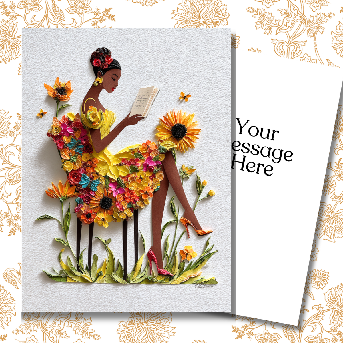 A Moment Just for Her Paper Doll Greeting Note Card
