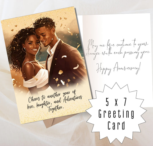 Happy Anniversary Love & Laughter | African American Wedding Anniversary Greeting Card | Black Celebration
