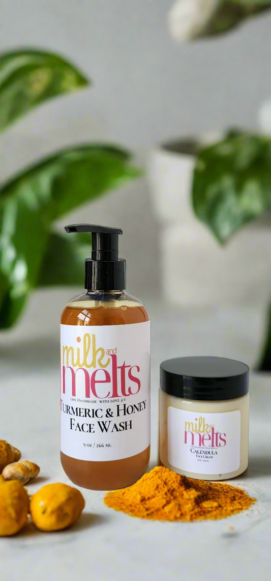 Turmeric Honey Face Wash & Calendula Face Cream Duo