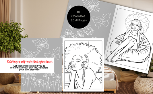 Moments of Her: A Collection of Everyday Life of Black Women in 40 Beautiful Coloring Pages Capturing the Soft Life: A Self-Care Adult Coloring Book ... Leisure and Joy in Their Daily Moments