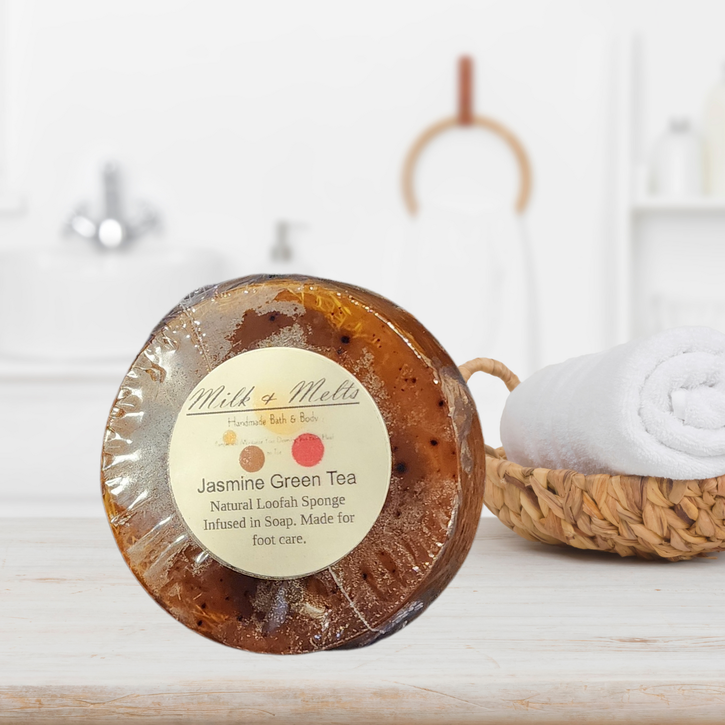 Green Tea Jasmine Loofah Foot Scrub