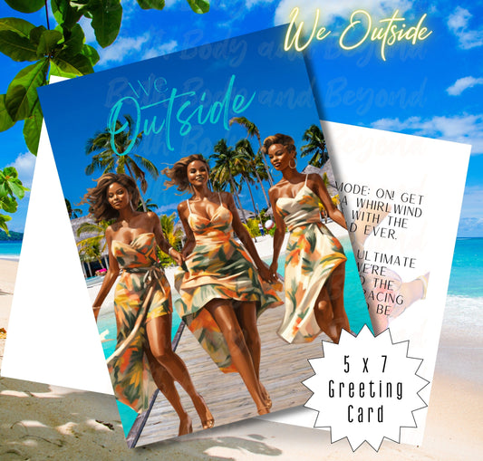 Celebrate Being Outside with Friends | Affirmation Greeting Card | Interior Message | Black Girl Greeting Card