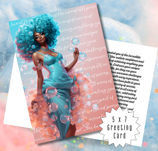 Affirmation Greeting Card | Black Girl Greeting Card | with Interior Message