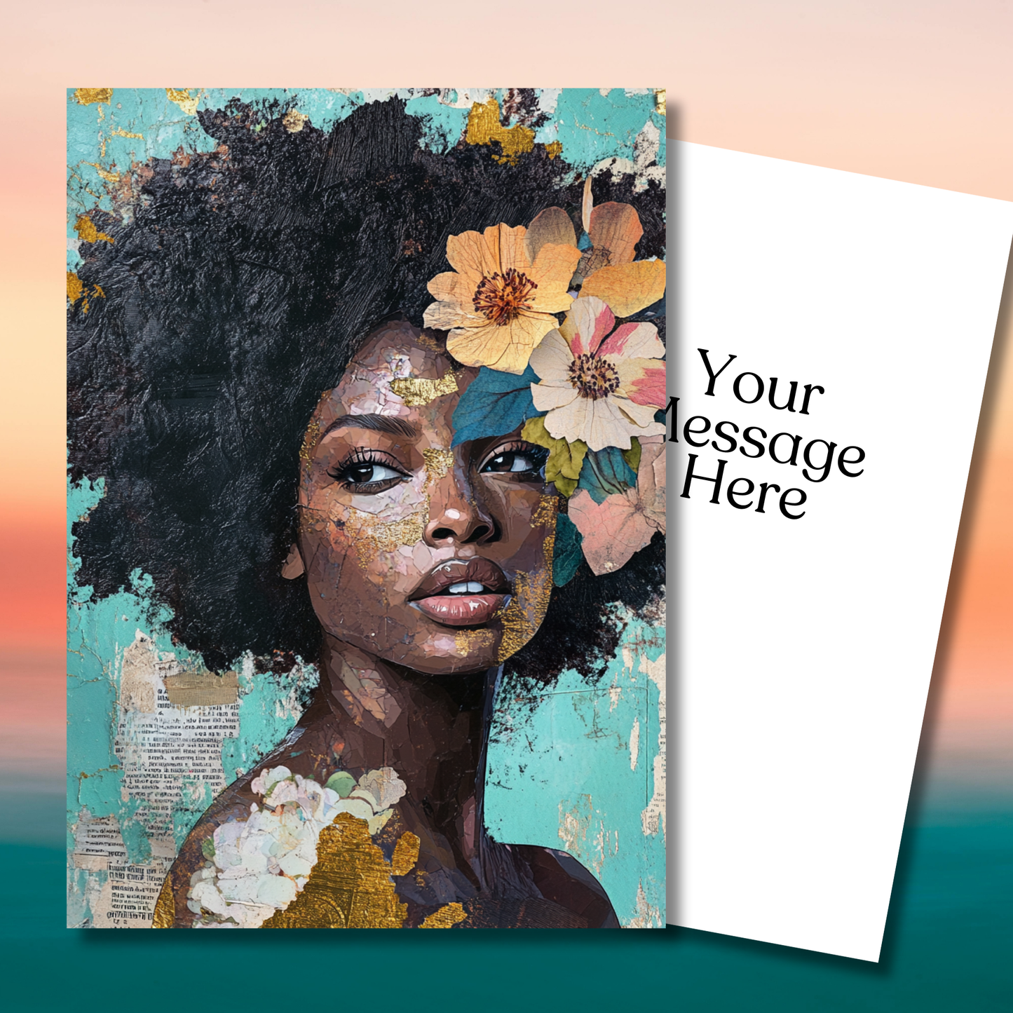 Mixed Media Art Design Note Card