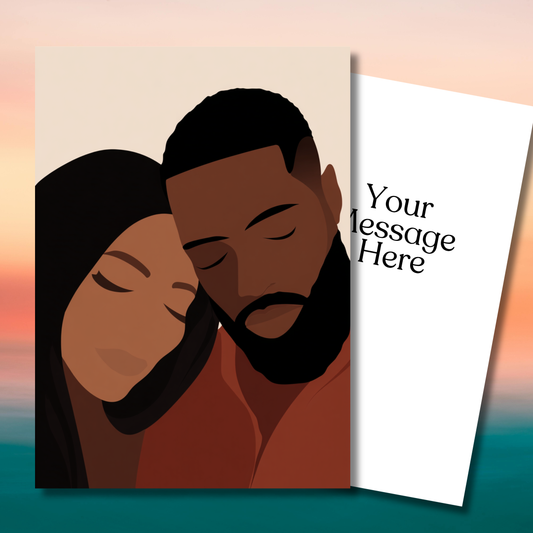Holding Me Day Card | Black Couple