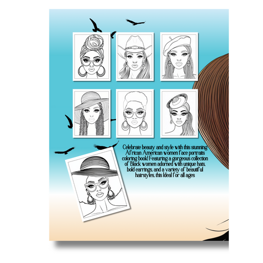 Shades of Her - A Celebration of Black Beauty in 37 Face Portraits to Color: A Coloring Book of African American Women’s Faces, Hairstyles, and Style