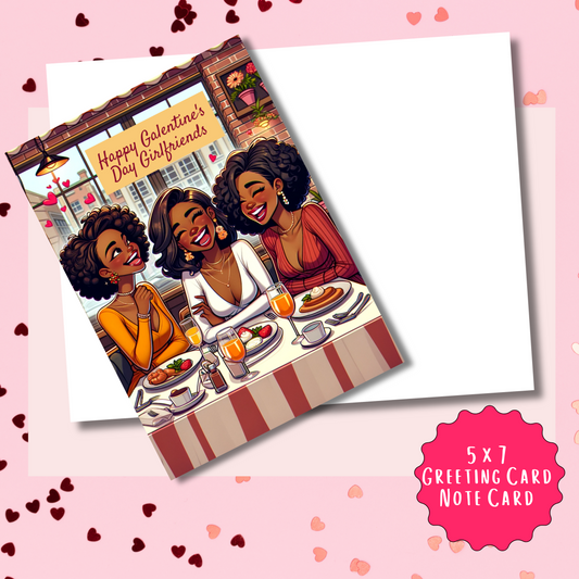 Galentine's Day Greeting Card | African American Greeting Card | with Interior Message