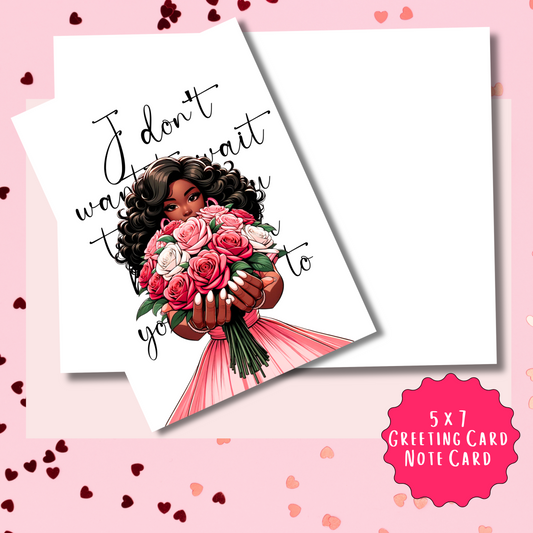 Flowers for You Galentine's Day Card | African American Greeting Card | with Interior Message