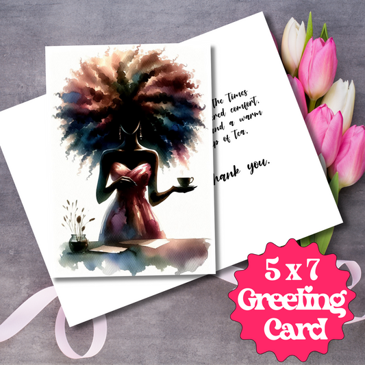 African American Mothers Day Card for Mom & Auntie | African American Greeting Card | Optional Interior Message