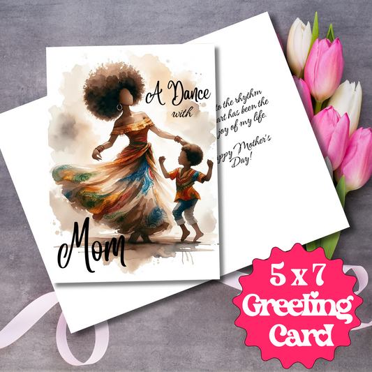 Black Mom Magic, Mom & Son Mother's Day Card | African American Greeting Card | Optional Interior Message