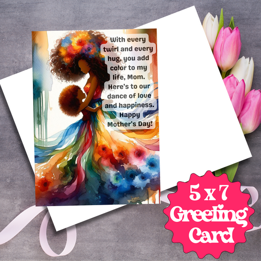 Black Mom Magic, Mom & Daughter Mother's Day Card | African American Greeting Card | Optional Interior Message