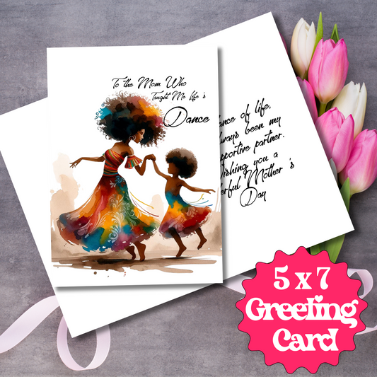 Life's Dance Mother's Day Card | Black Mom Magic | African American Greeting Card | Interior Message