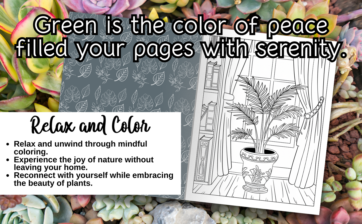 The Planted Sanctuary of Her - A Collection of 46 Beautiful Coloring Pages of Houseplant Greenery: Themed Coloring Book for the Plant Girlies and Green Thumbs