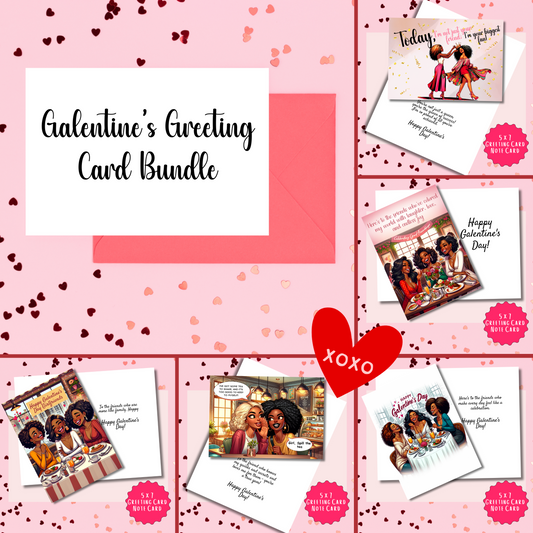 Galentine's Day 5 Card, Greeting Card Bundle #1