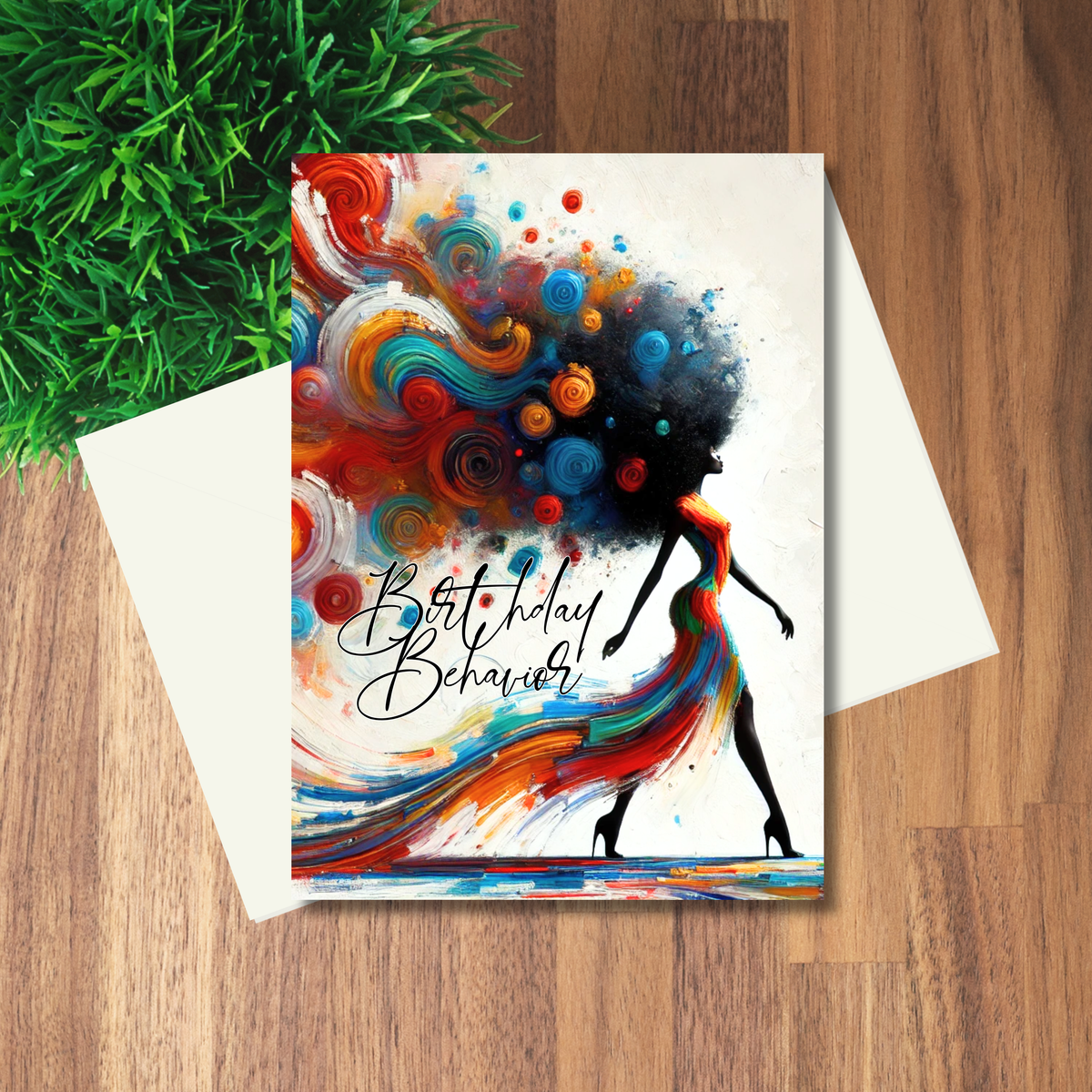 Birthday Behavior Afro Birthday Card