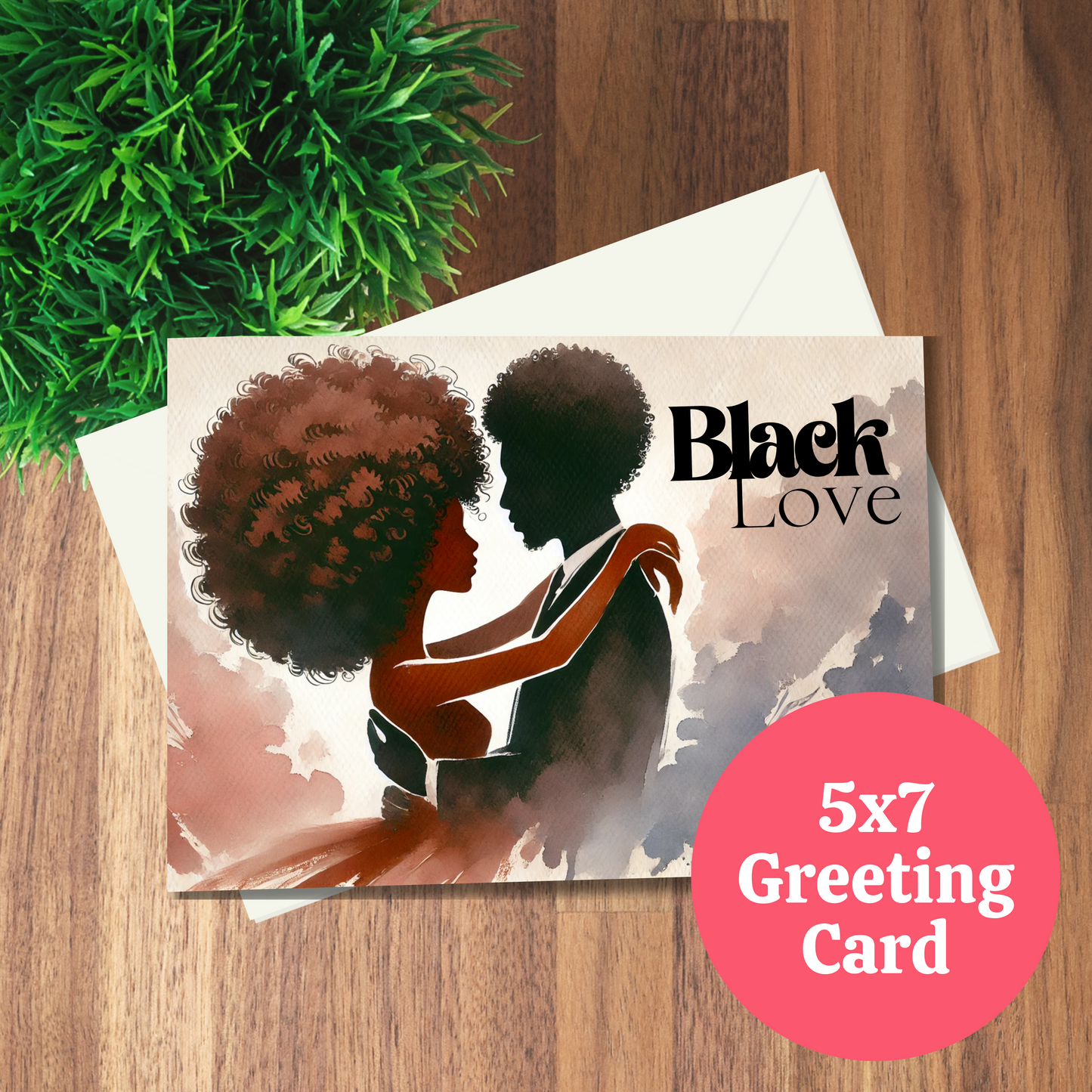 Valentines Day Black Love Card | Black Couple Greeting Card | Blank Inside | Black Girl Greeting Card