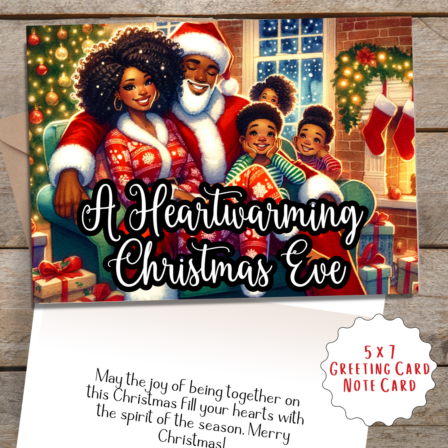 Heart Warming Christmas | African American Christmas Greeting Card | with Interior Message
