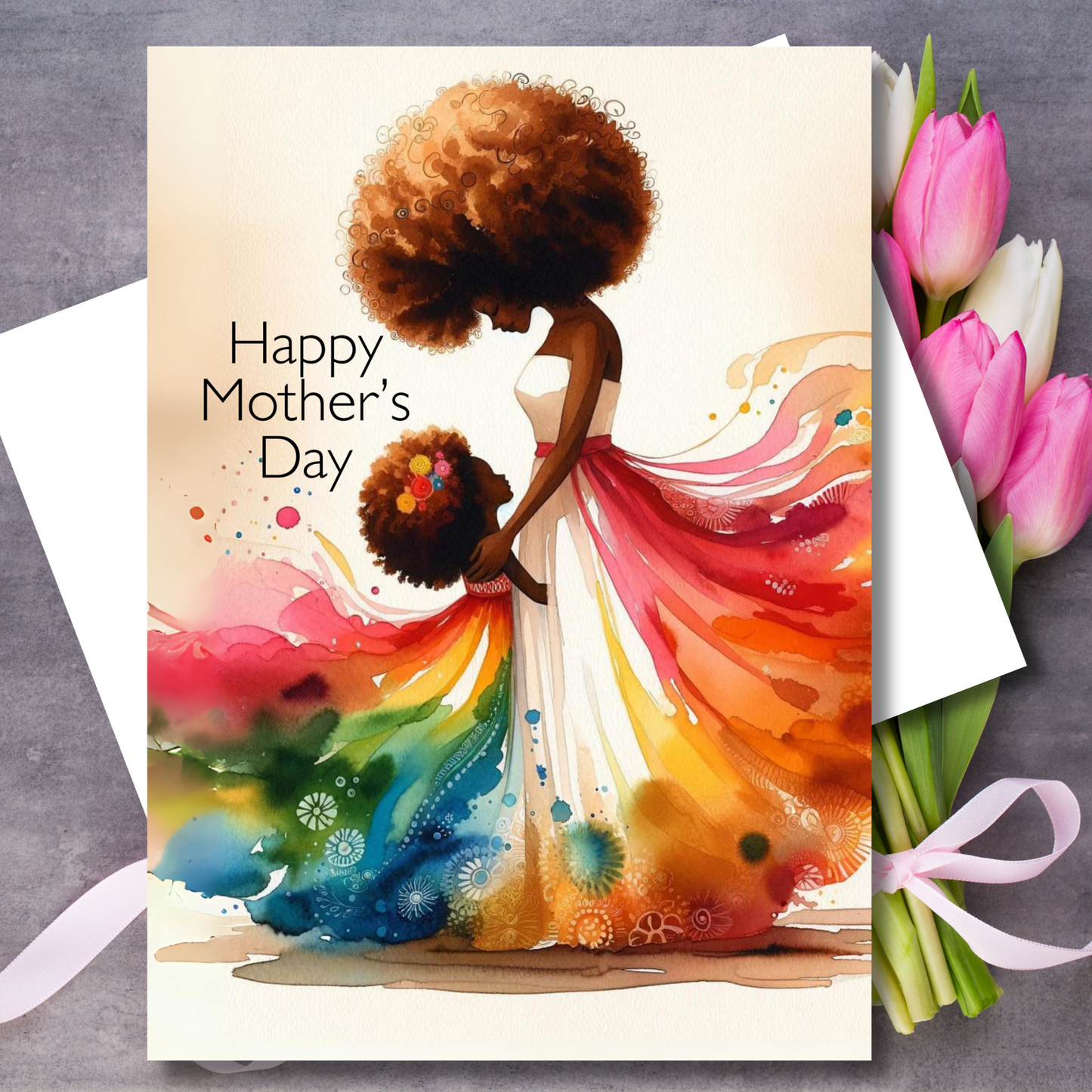 Happy Mother's Day Card | African American Greeting Card | Optional Interior Message