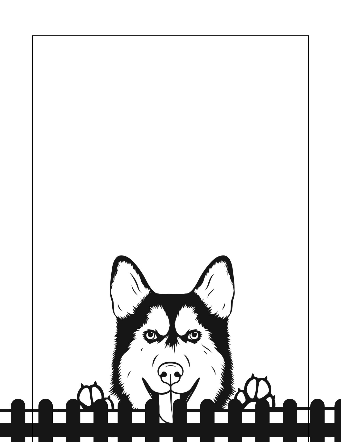 HUSKY DOG PRINTABLE Stationery, 1 set of Digital/ Printable Designs. 1 Size 8.5x11 pdf format for Download | Lined and Unlined