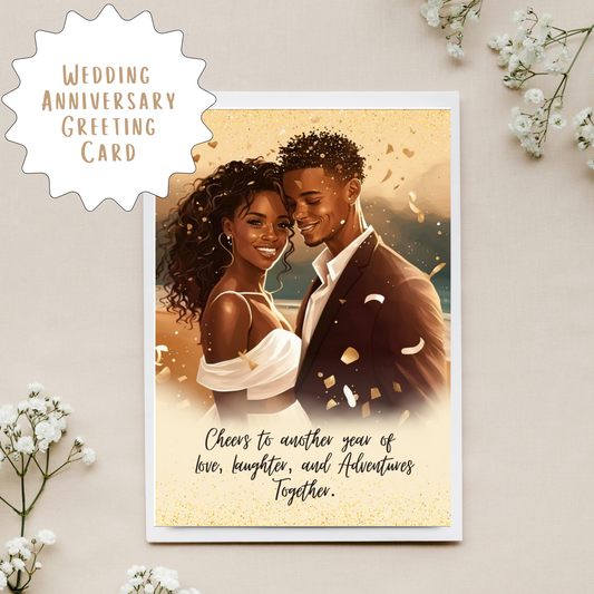 Love & Laughter | African American | Black Love | Anniversary Greeting | Printable | Interior Quote | Greeting Card Digital Self Printing / Text / Email Share