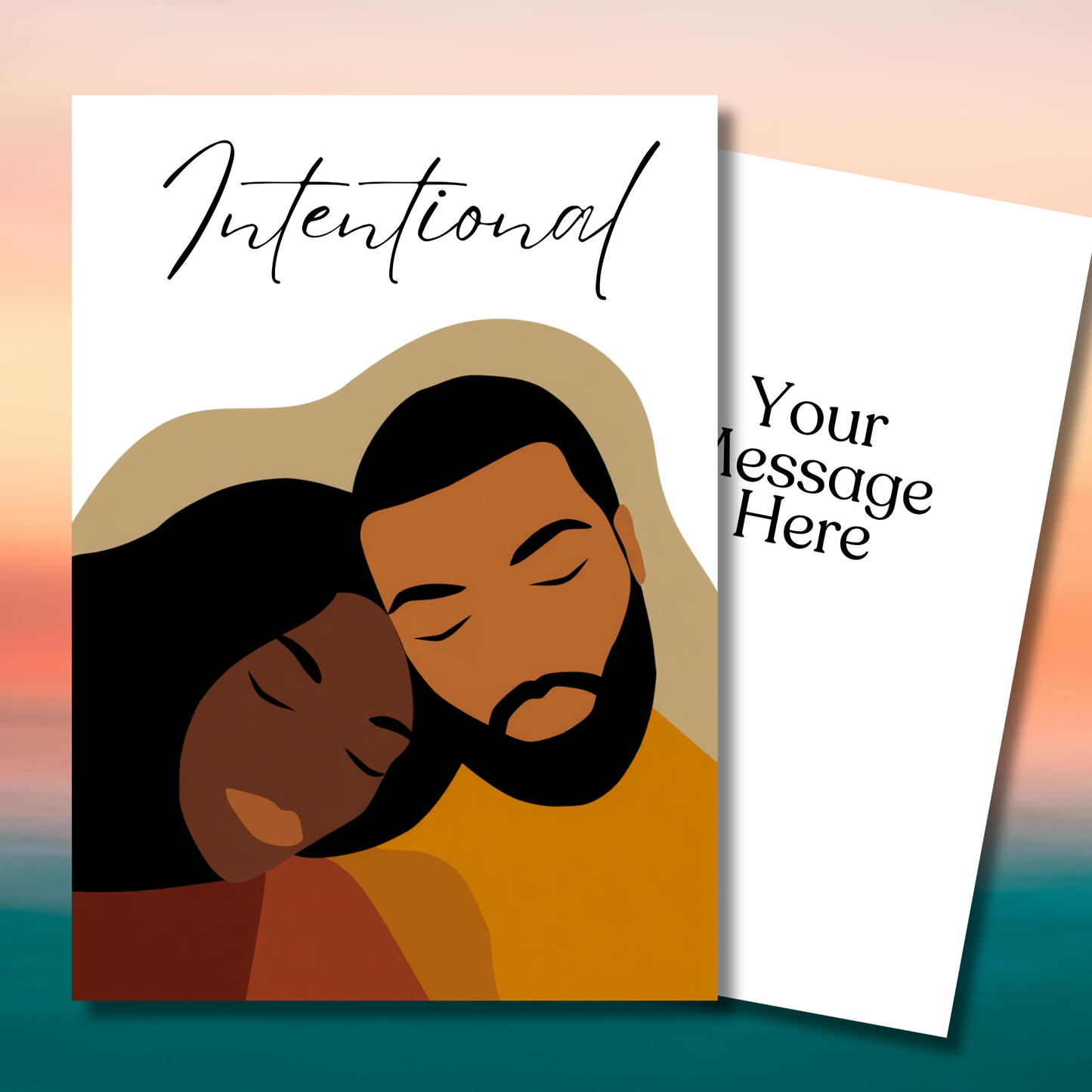 Intentional Love Greeting Card | Black Couple