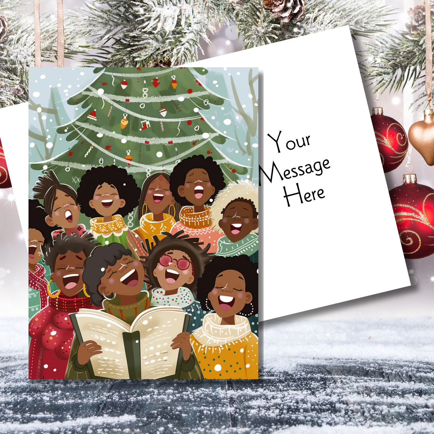 Holiday Carolers Greeting Card