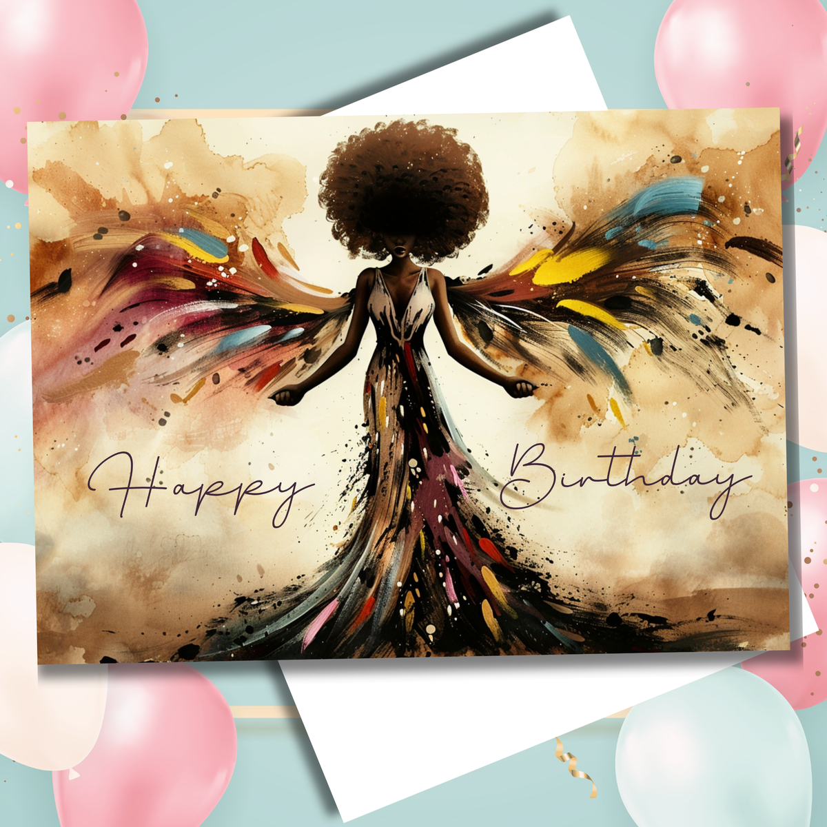 Birthday Feathers Greeting Card