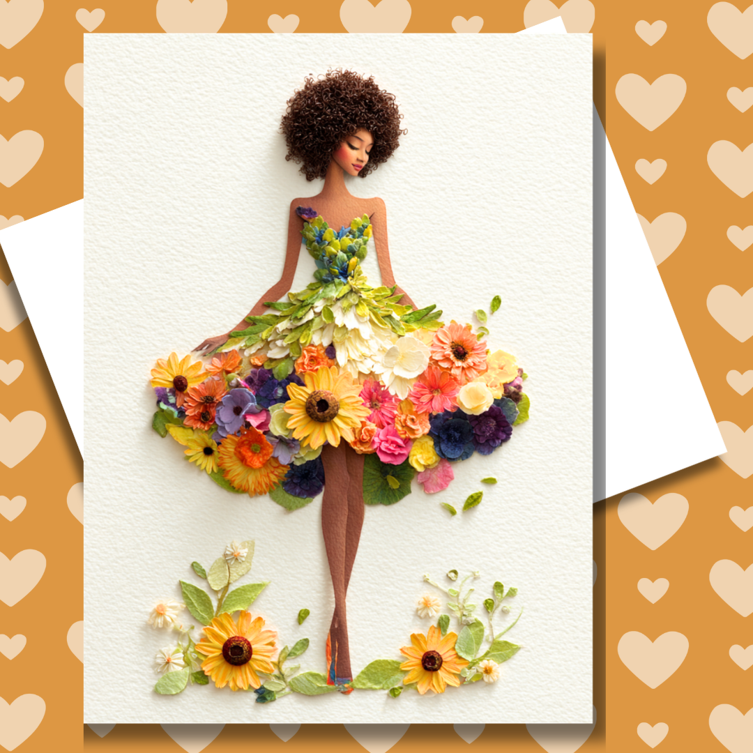 She Is the Moment Paper Doll Greeting Note Card
