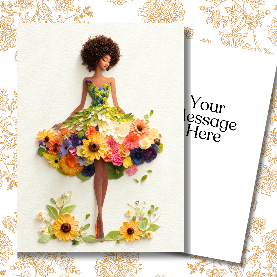 She Is the Moment Paper Doll Greeting Note Card