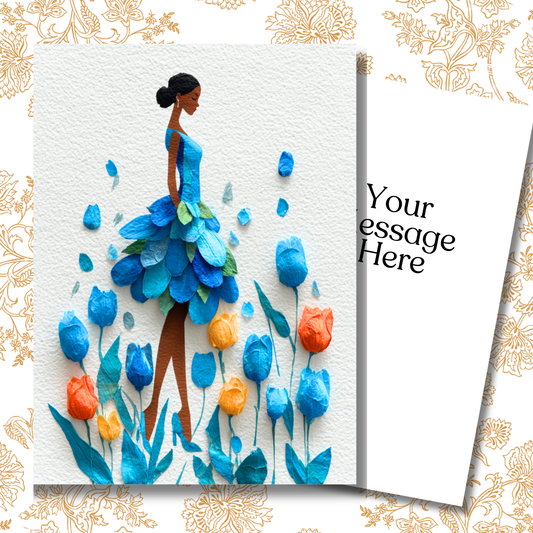 Beautifully Becoming Paper Doll Greeting Note Card