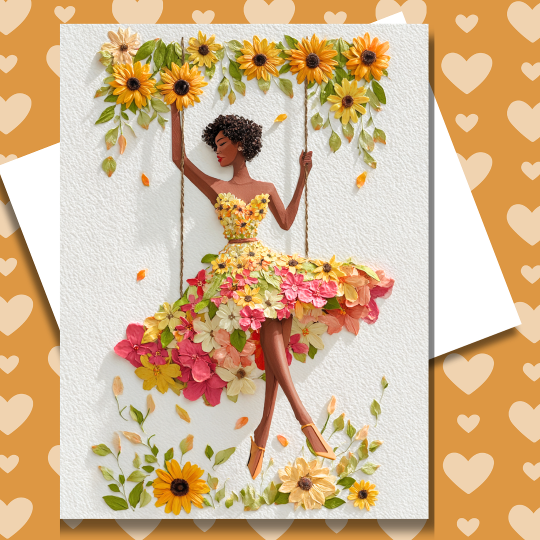 Floating on Grace Paper Doll Greeting Note Card