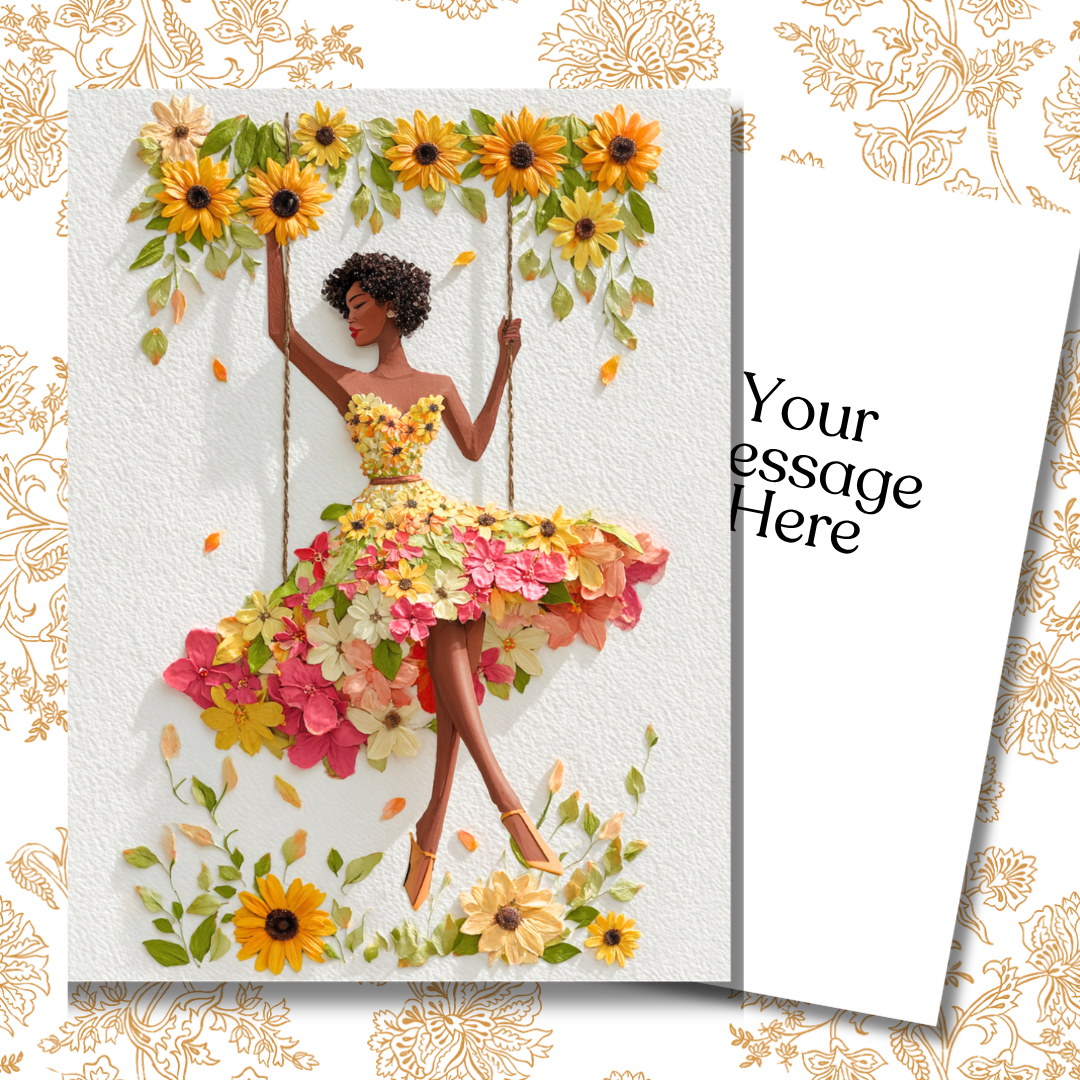 Floating on Grace Paper Doll Greeting Note Card