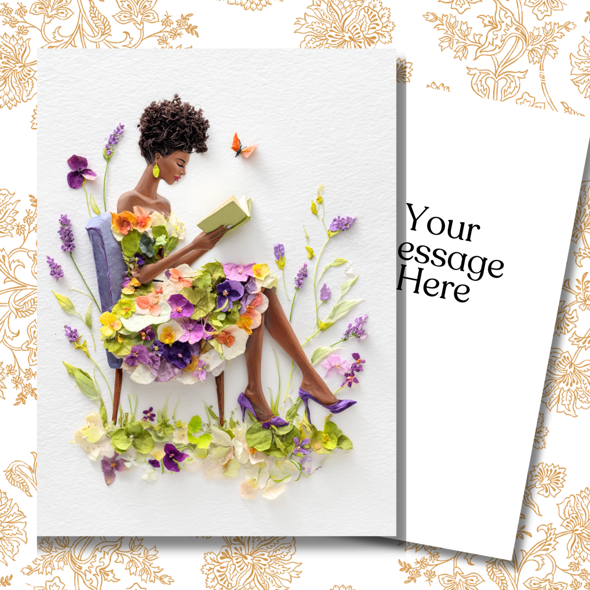 Soft Pages Paper Doll Greeting Note Card
