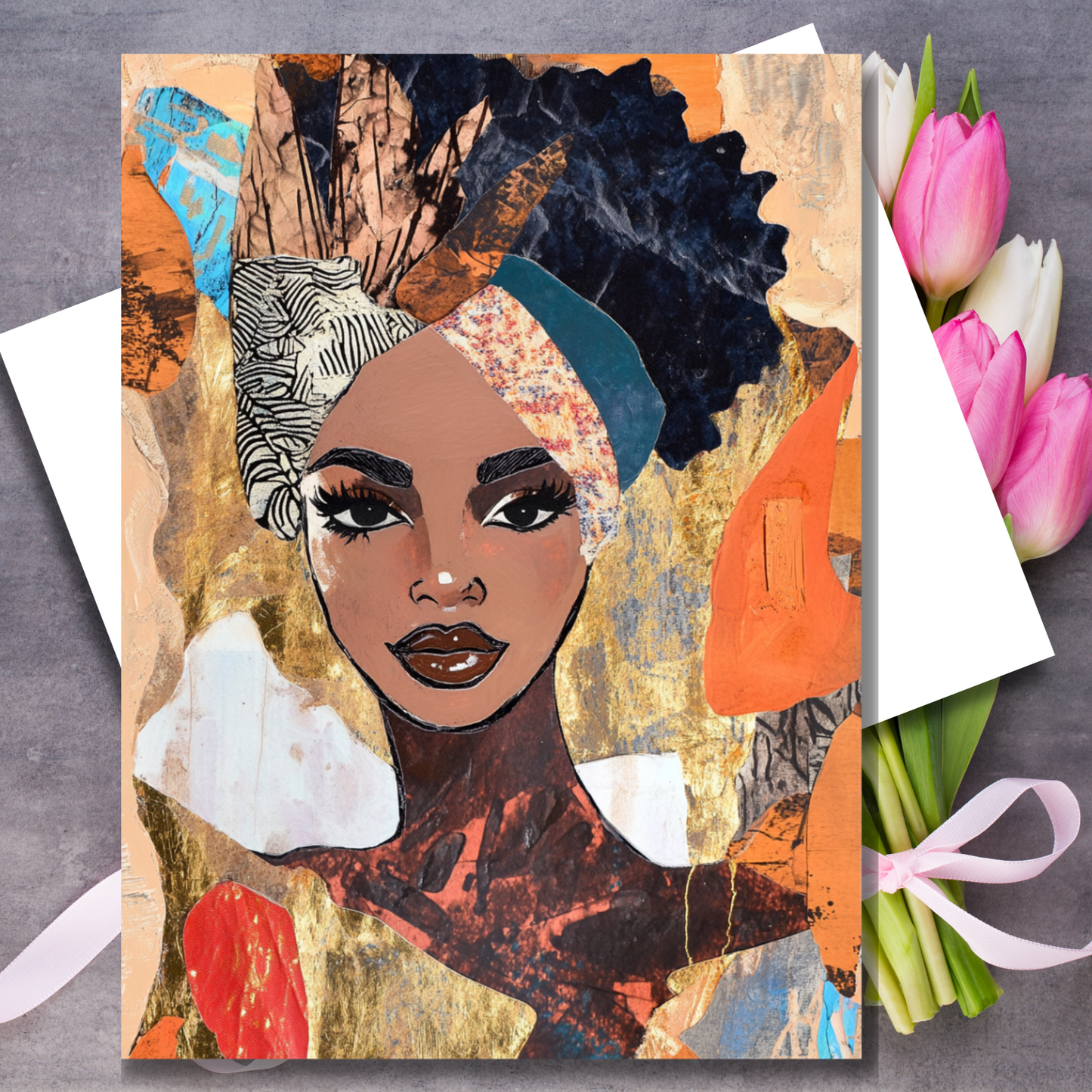 Beautiful African American Abstract Art Design Mothers Day Card