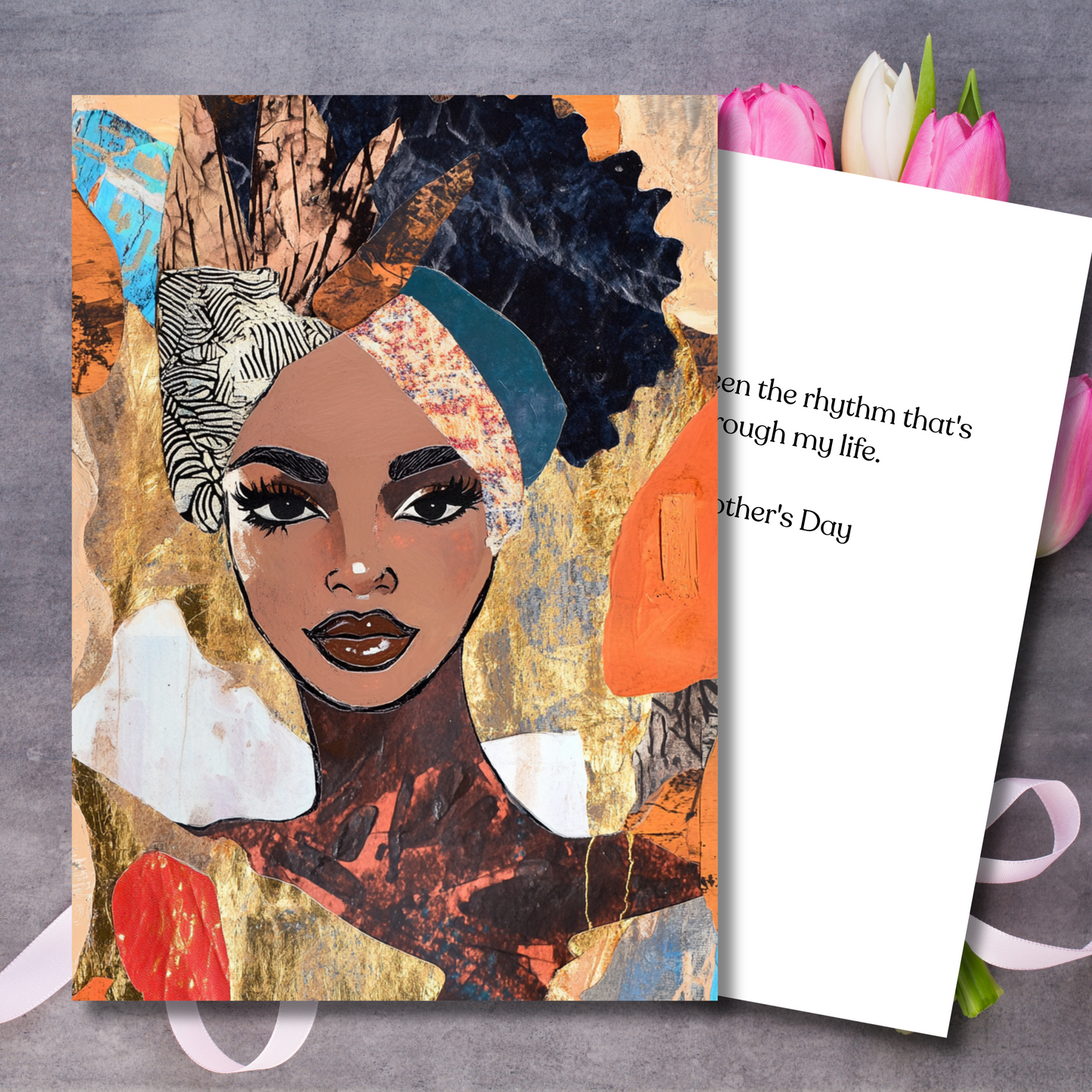 Beautiful African American Abstract Art Design Mothers Day Card
