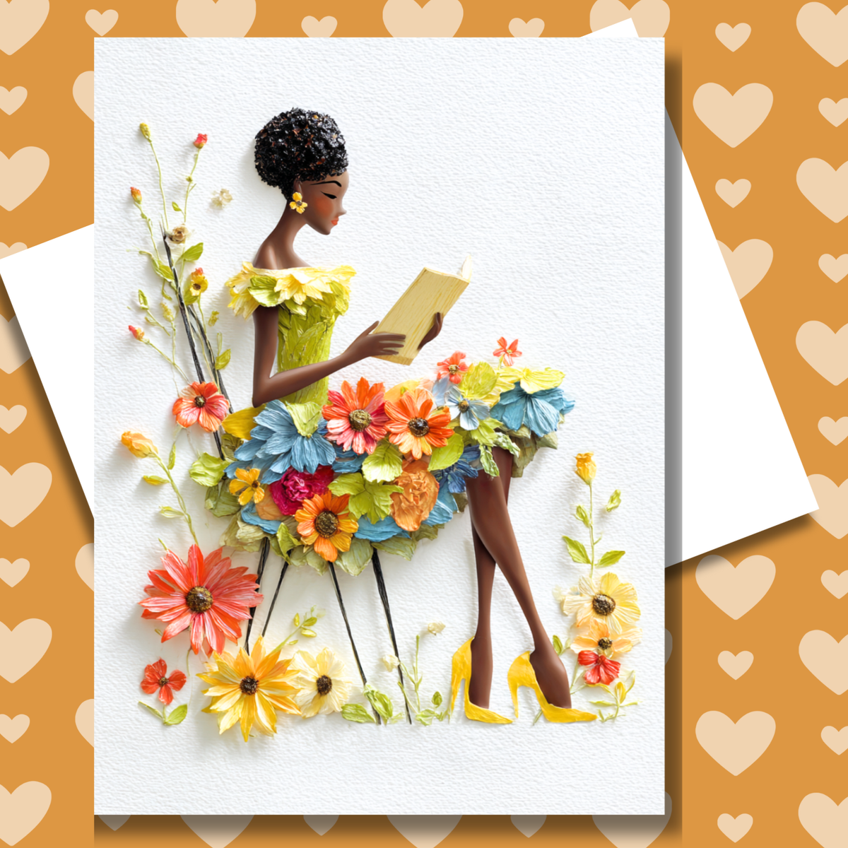 Where Beauty Grows Paper Doll Greeting Note Card