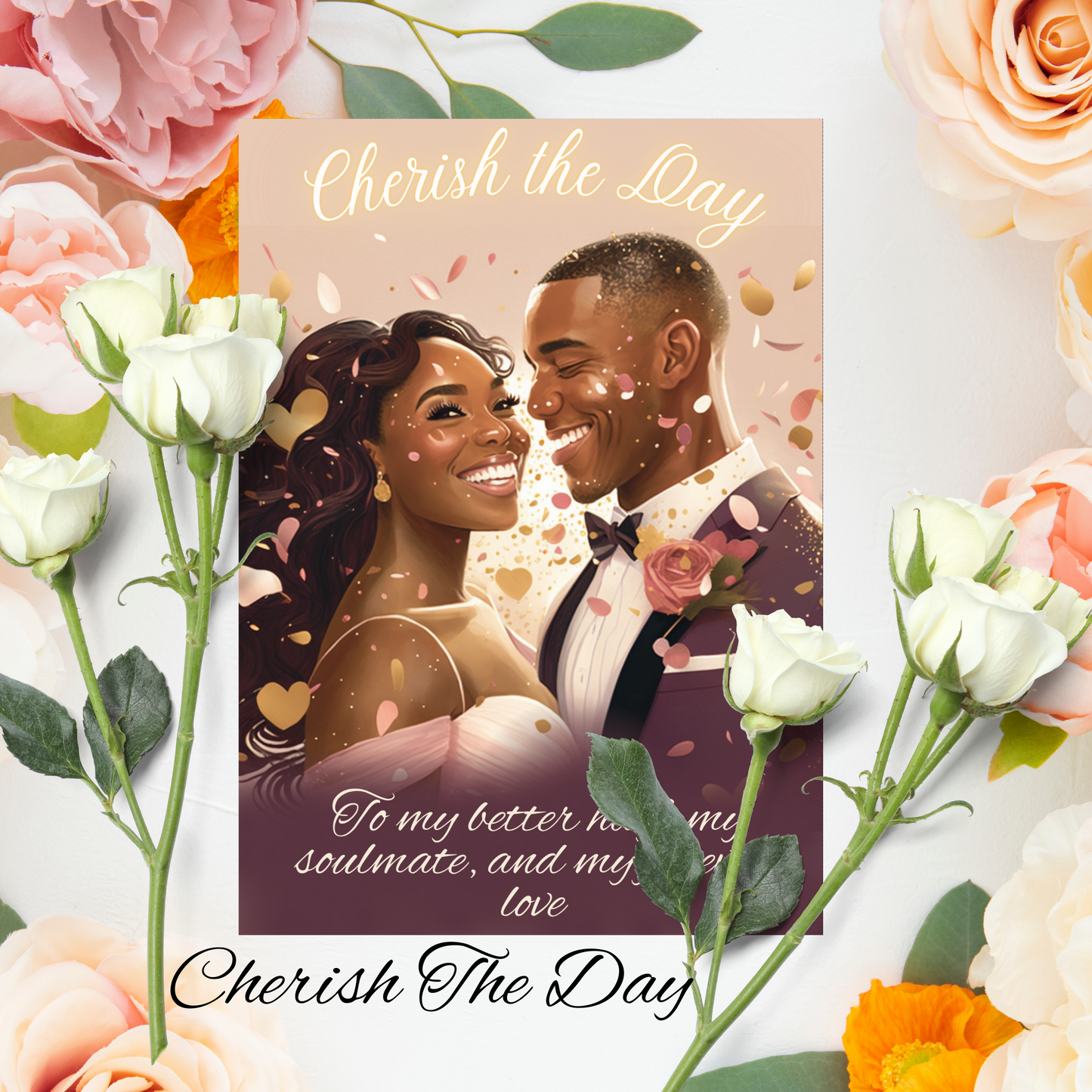 African American Wedding Anniversary Greeting Card | Black Celebration | Cherish the Day