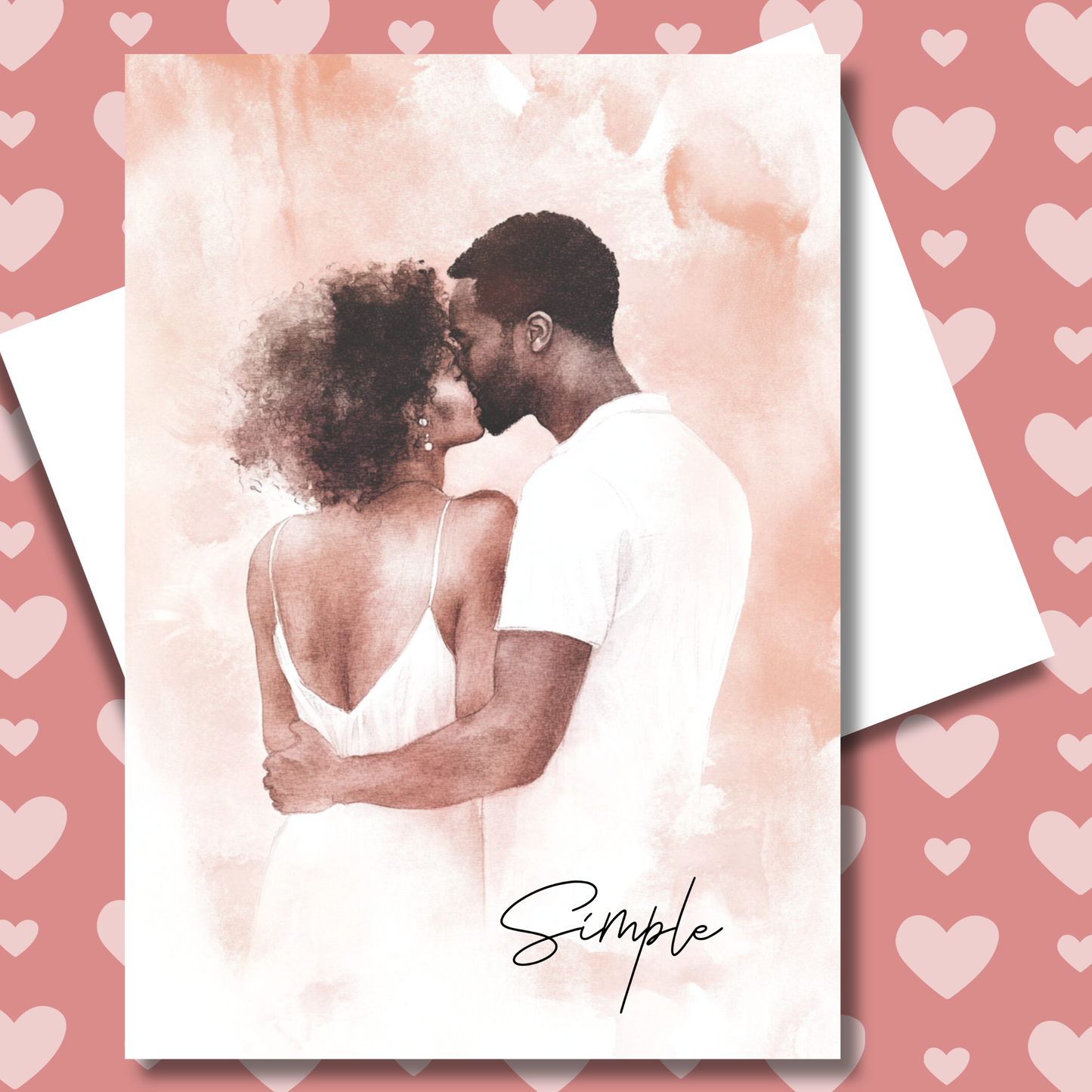 Simple Love Greeting Card | Black Couple