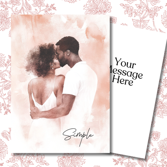 Simple Love Greeting Card | Black Couple
