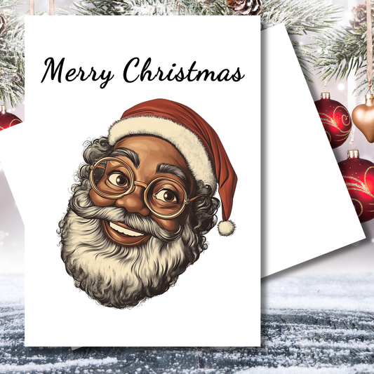 Black Santa Holiday Greeting Card