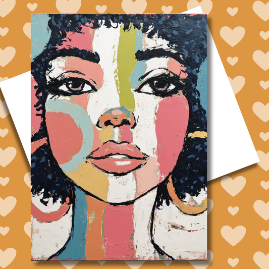 Shades of Color Girl Greeting Card
