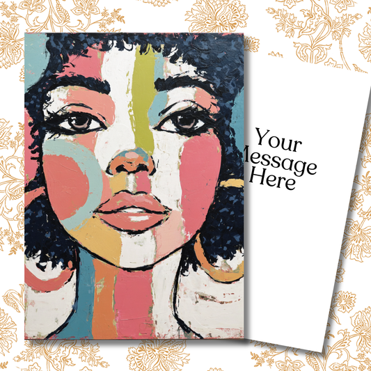 Shades of Color Girl Greeting Card
