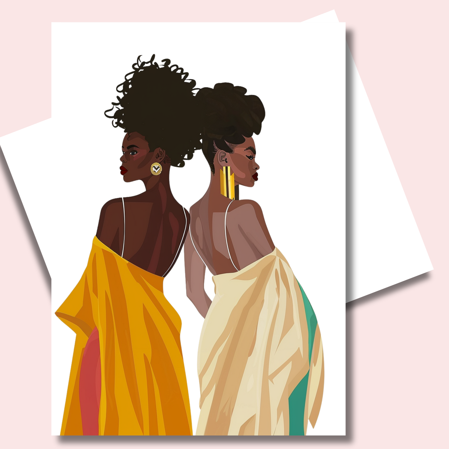 My Friends Back Greeting Card | Afro Girl Greeting Card