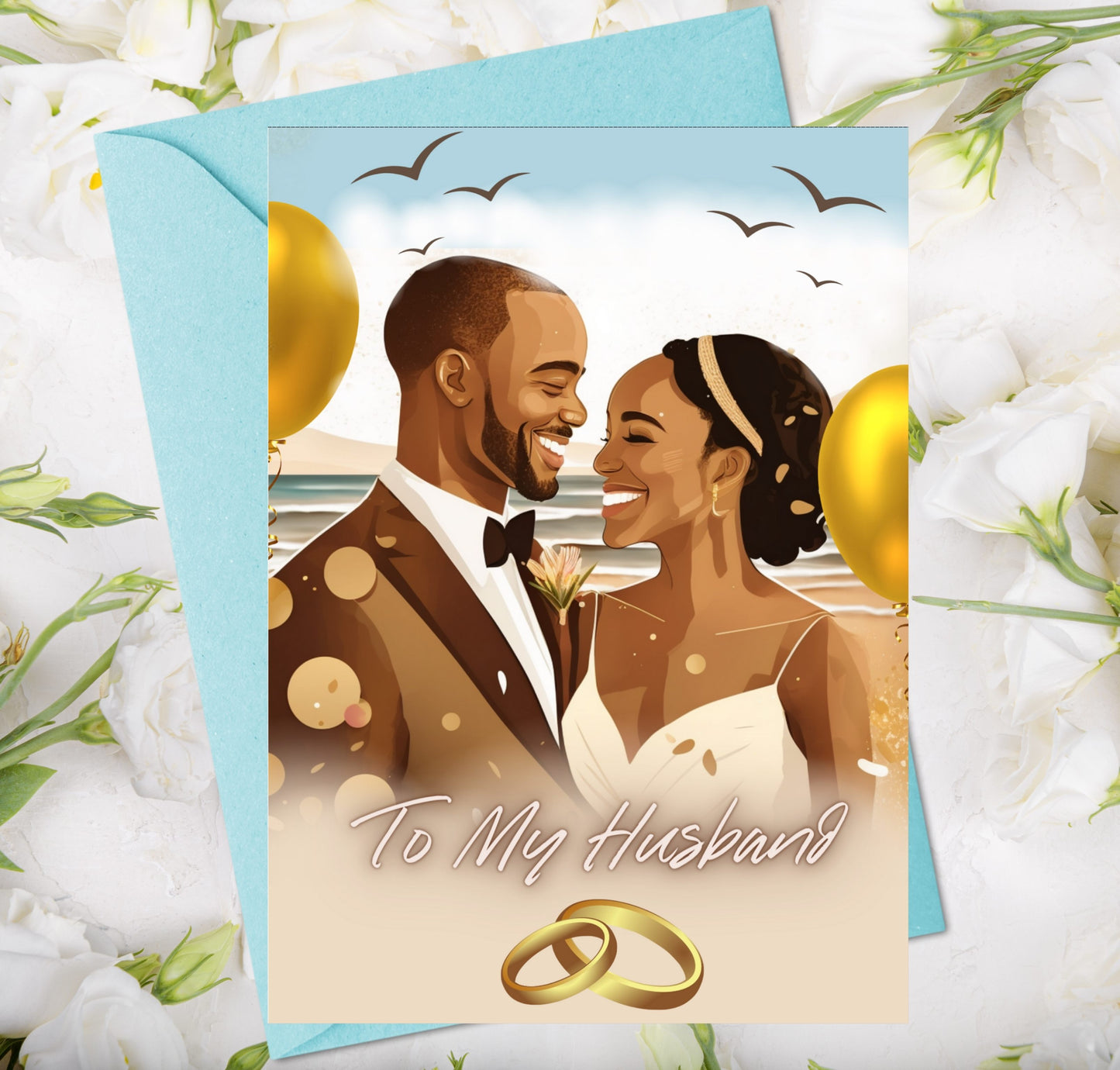 Happy Anniversary To my Husband | African American Wedding Anniversary | Black Celebration Greeting Card