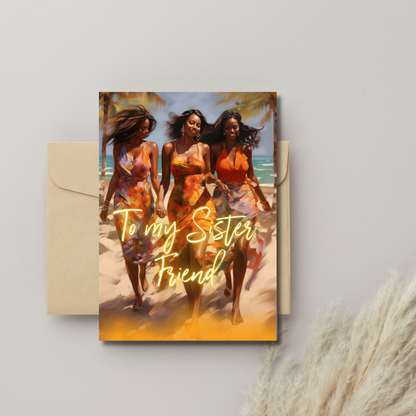 Celebrate Friendship | Affirmation Greeting Card | Interior Message | Black Girl Greeting Card