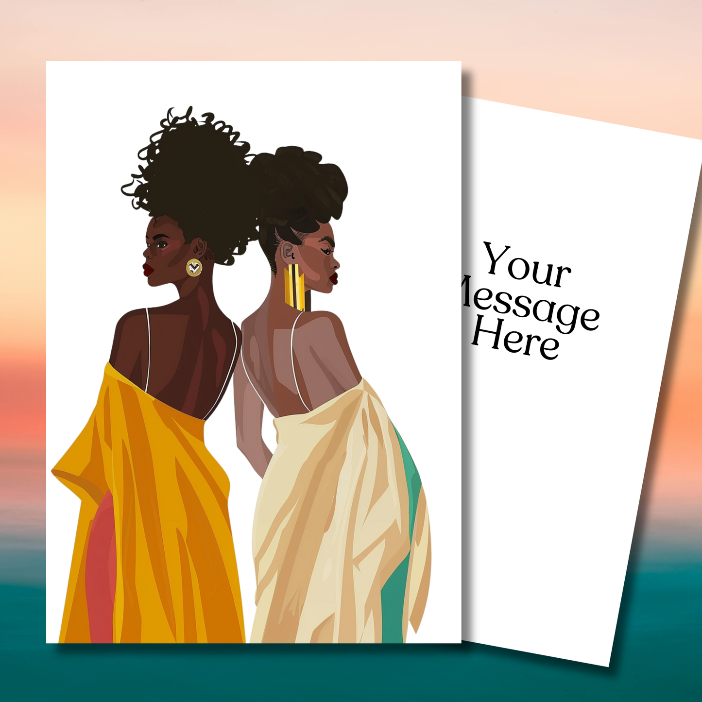 My Friends Back Greeting Card | Afro Girl Greeting Card