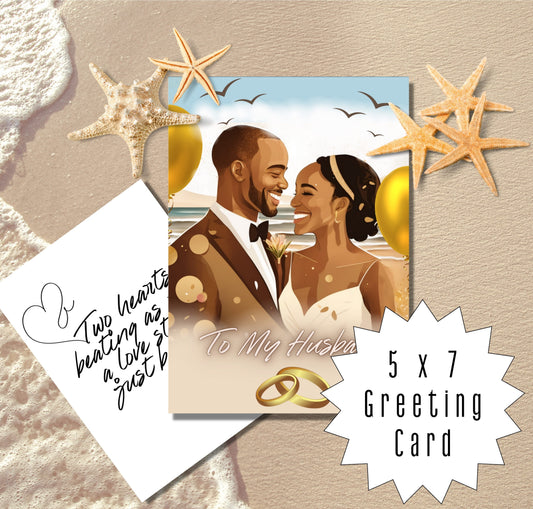 Happy Anniversary To my Husband | African American Wedding Anniversary | Black Celebration Greeting Card