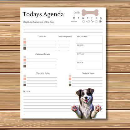 Adorable Puppy Dog Themed 5 Sheet Stationery Set | + 1 PNG Sticker | Daily Planner Sheet, Calendar, Lined Sheets & Notes | Instant Download