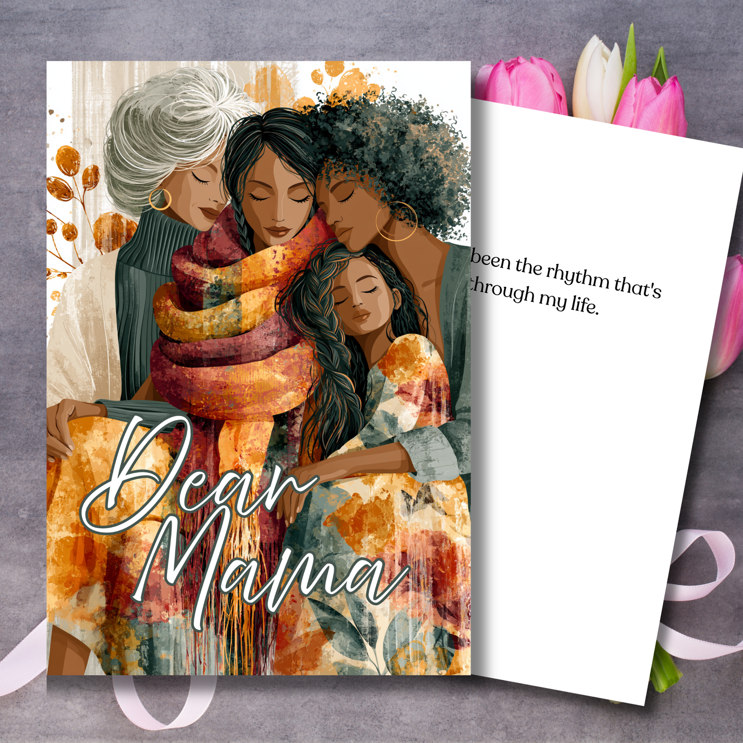 Dear Mama Beautiful African American Art Design Mothers Day Card